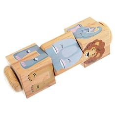 Кубики деревянные на оси "Зоопарк"  